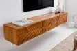 Meuble TV Suspendu en Bois de Manguier avec Surface en Relief 3D