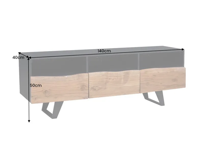 Meuble TV Organic Artwork 140cm Acacia