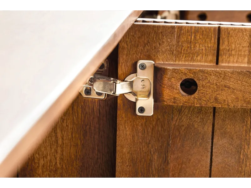 Buffet en Bois Massif Rainuré Style Rétro