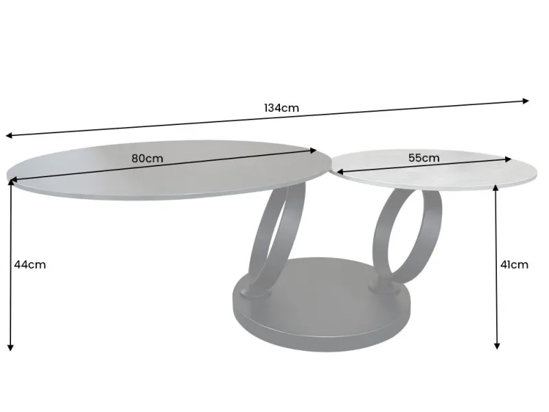 Lot de 3 tables d'appoint design coloris noir et cuivre Table d'app...