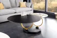 Lot de 3 tables d'appoint design coloris noir et cuivre Table d'app...