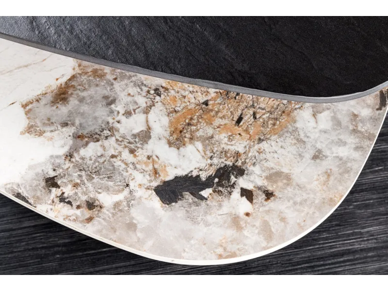 Table d'appoint design en verre / métal argenté Table d'appoint |l...