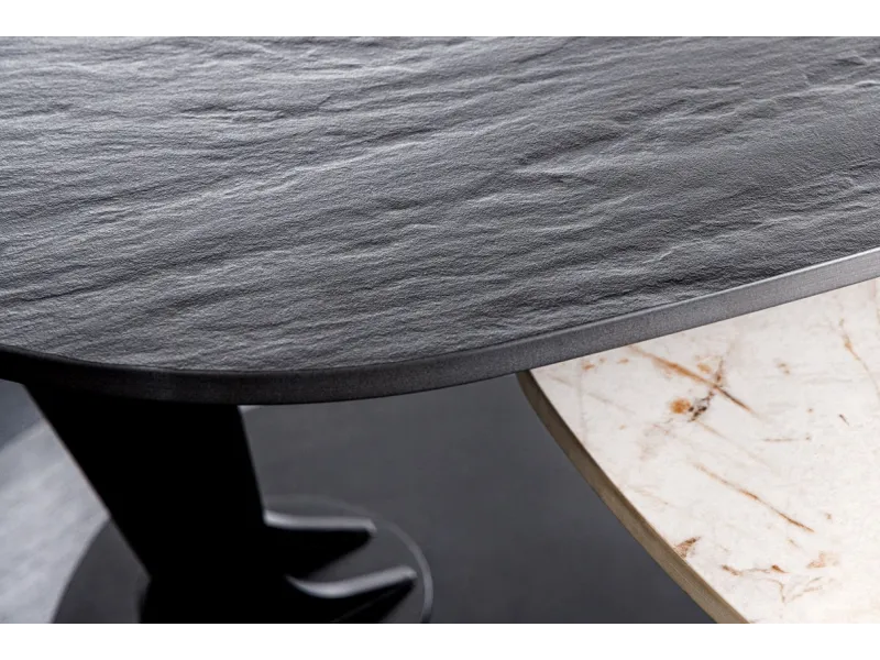 Table d'appoint design en verre / métal argenté Table d'appoint |l...