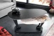 Table d'appoint design en verre / métal argenté Table d'appoint |l...