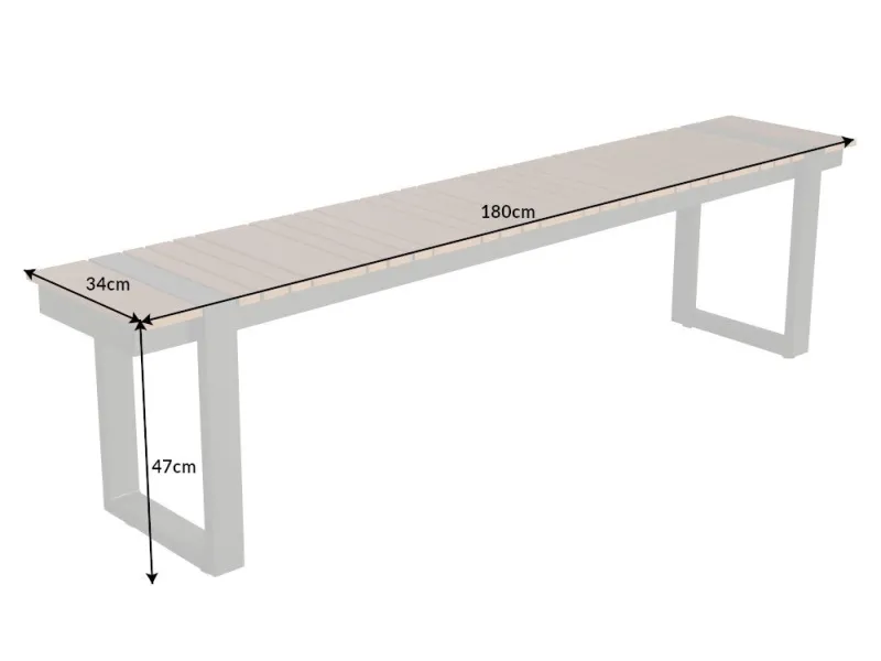 Banc de jardin modulaire en bois massif coloris gris 152cm pas cher