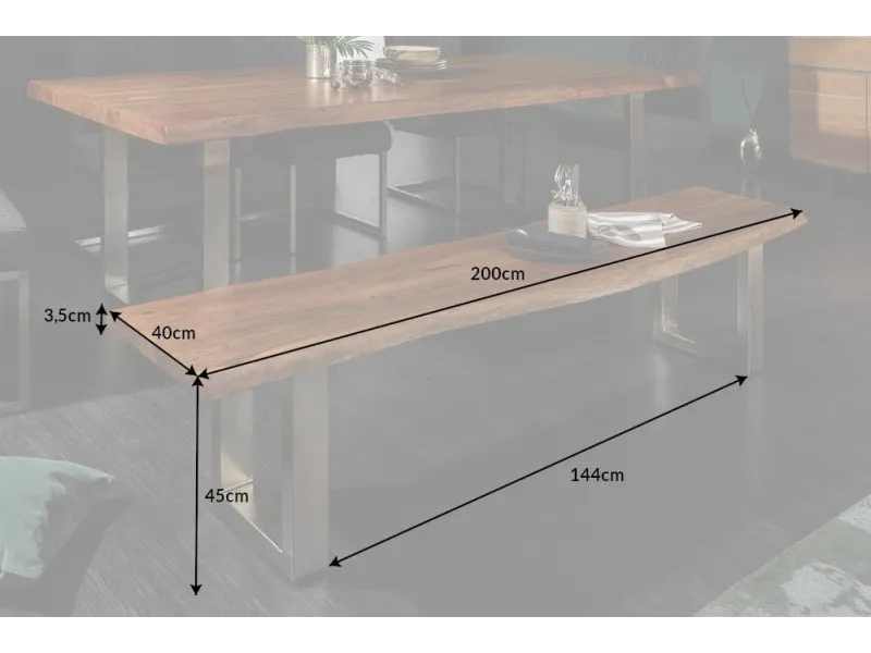 Banc 160 cm design industriel alliant bois et métal Chaises de sall...