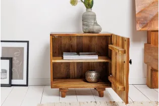 Table de chevet en bois massif sculpté scorpion coloris noir 50cm pas cher 2