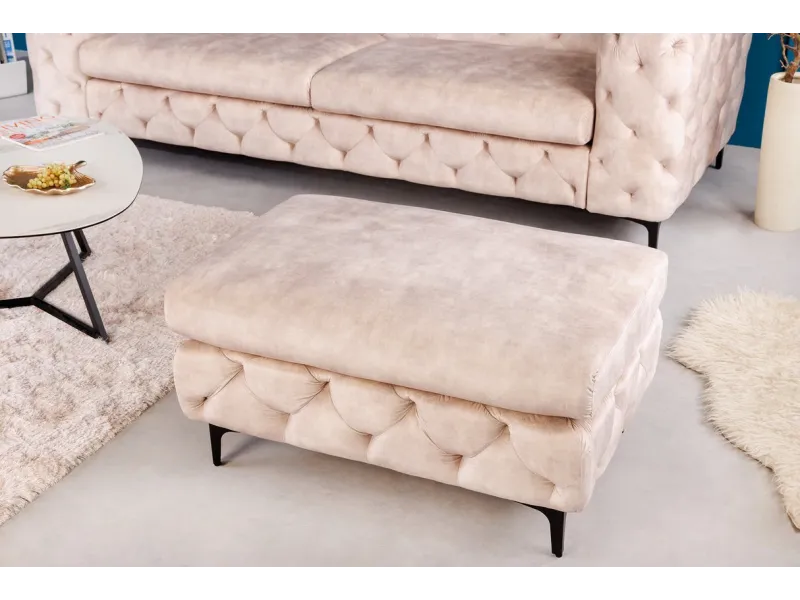 Tabouret baroque de couleur vert en velours pas cher