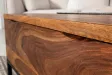 Table basse moderne 110cm coloris naturel et chromé en bois massif pas cher