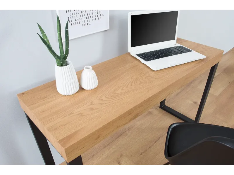 Table d'ordinateur portable Bureau en chêne 120x40 cm coloris naturel et noir