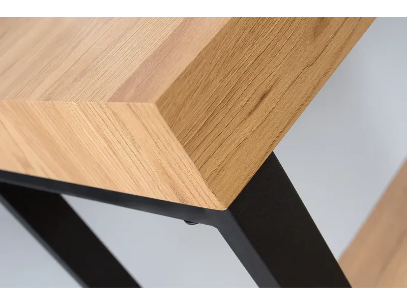 Table d'ordinateur portable Bureau en chêne 120x40 cm coloris naturel et noir