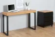 Table d'ordinateur portable Bureau en chêne 120x40 cm coloris naturel et noir