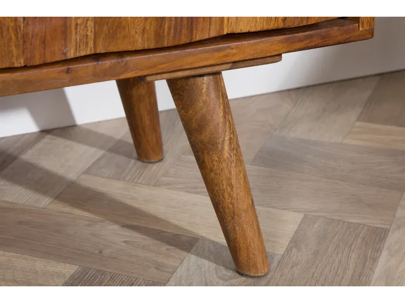 Meuble TV en Bois Massif Sheesham - Style Naturel