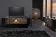 Meuble TV contemporain |Meuble TV design ovale avec étagère coloris...