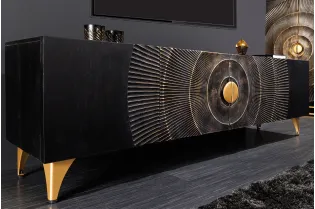 Meuble TV contemporain |Meuble TV sonoma foncé, avec étagère en ver... 2