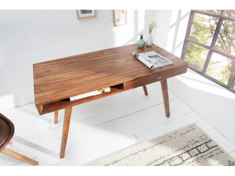 Bureau de 120cm design Scandinave coloris blanc Secrétaire |adeniahome...