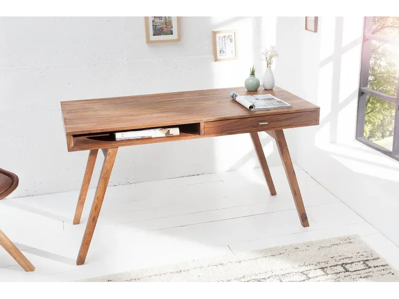 Bureau de 120cm design Scandinave coloris blanc Secrétaire |adeniahome...