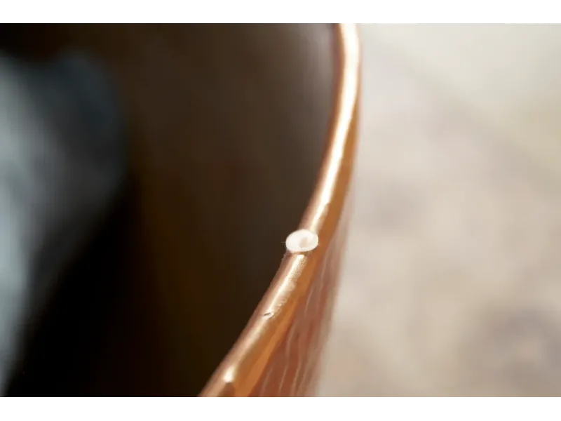 Table basse Orient Rangement Cuivre 60cm Ronde Bois d'Acacia Massif