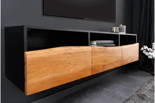Meuble TV Organic Artwork 140cm Acacia suspendu 2