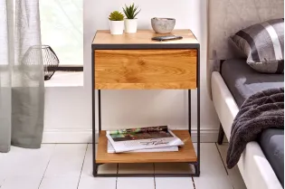 Table de Chevet Bois Massif Style Industriel 40cm | Petit prix 2