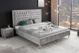 Lit design 180x200cm avec rivets de velours gris argent
