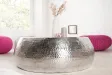 Table basse de 80 cm design oriental coloris argent
