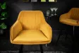 Lot de 2 tabourets de bar en velours coloris jaune moutarde
