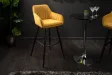 Lot de 2 tabourets de bar en velours coloris jaune moutarde