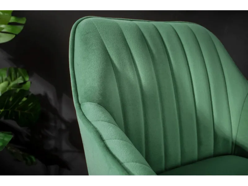 Lot de 2 tabourets de bar en velours coloris vert émeraude