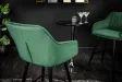 Lot de 2 tabourets de bar en velours coloris vert émeraude