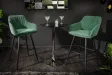 Lot de 2 tabourets de bar en velours coloris vert émeraude
