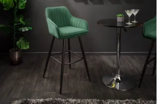 Lot de 2 tabourets de bar en velours coloris vert émeraude 2