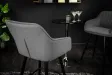 Lot de 2 tabourets de bar en velours coloris gris
