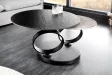 Table Basse Rotative DANCING RINGS 80-134cm – Élégance Polyvalente en Céramique Noire et Grise