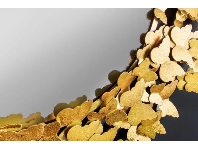 Miroir mural design Papillon coloris Or 80cm