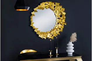 Miroir mural design Papillon coloris Or 80cm