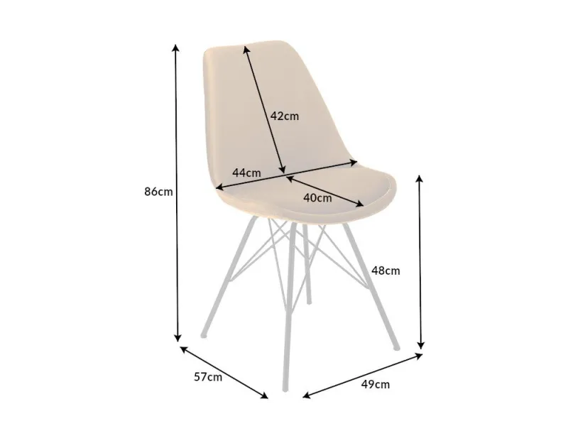 Lot de 4 Chaises Scandinave en velours coloris jaune moutarde
