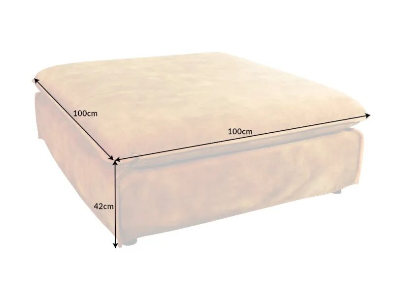 Tabouret moderne 100CM en lin coloris jaune moutarde