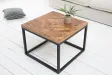 Table d'appoint de 60 cm design industriel en bois massif avec piétement en métal