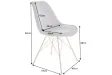 Lot de 4 Chaises design SCANDINAVE en velours gris foncé pieds dorés