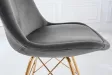 Lot de 4 Chaises design SCANDINAVE en velours gris foncé pieds dorés