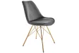 Lot de 4 Chaises design SCANDINAVE en velours gris foncé pieds dorés