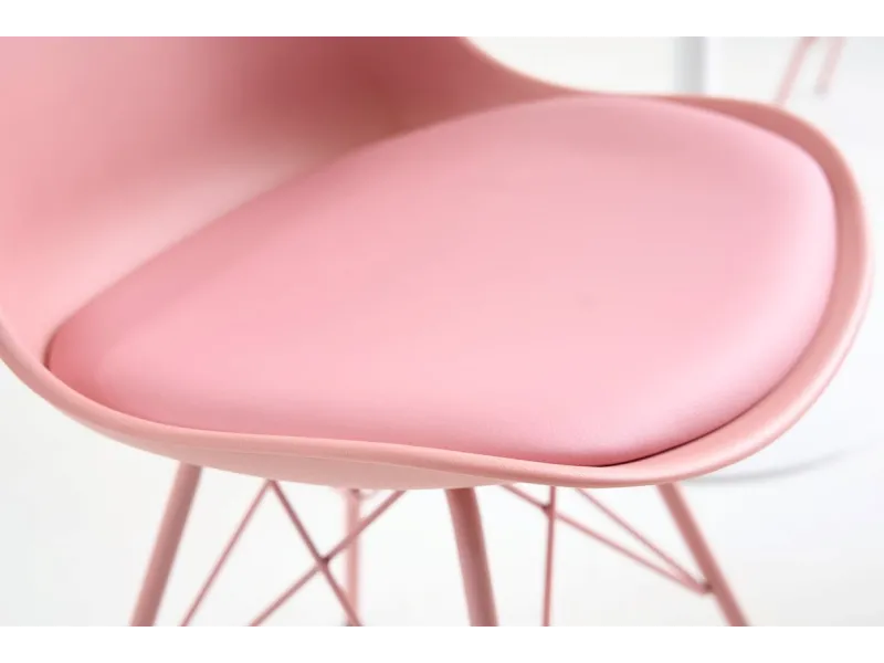 Lot de 4 Chaises Scandinave Rose – Simili Cuir et Métal | Chaise Scandinave Pas Cher