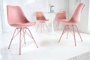 Lot de 4 Chaises Scandinave Rose – Simili Cuir et Métal | Chaise Scandinave Pas Cher 2