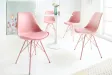Lot de 4 Chaises Scandinave Rose – Simili Cuir et Métal | Chaise Scandinave Pas Cher