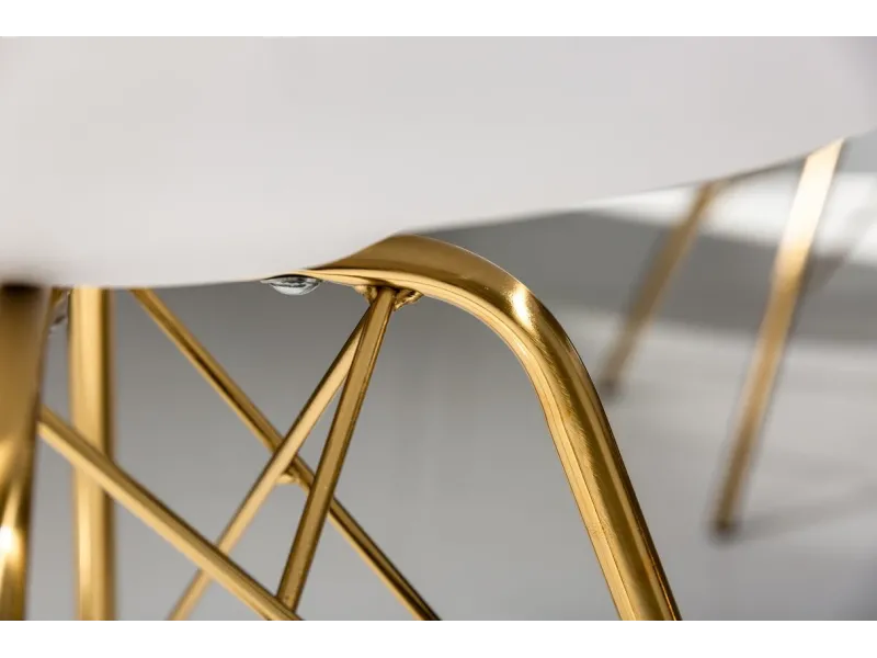 Lot de 4 chaises de salle à manger moderne en polyester coloris gri...