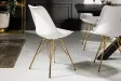 Lot de 4 chaises de salle à manger moderne en polyester coloris gri...