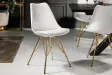Lot de 4 chaises de salle à manger moderne en polyester coloris gri...