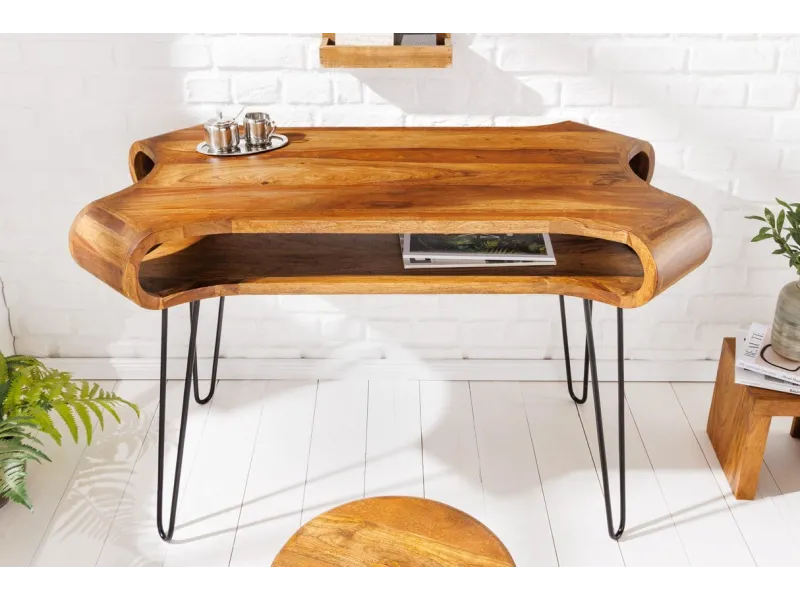 Table de bureau design rétro de 120cm à un tiroir et une niche home...