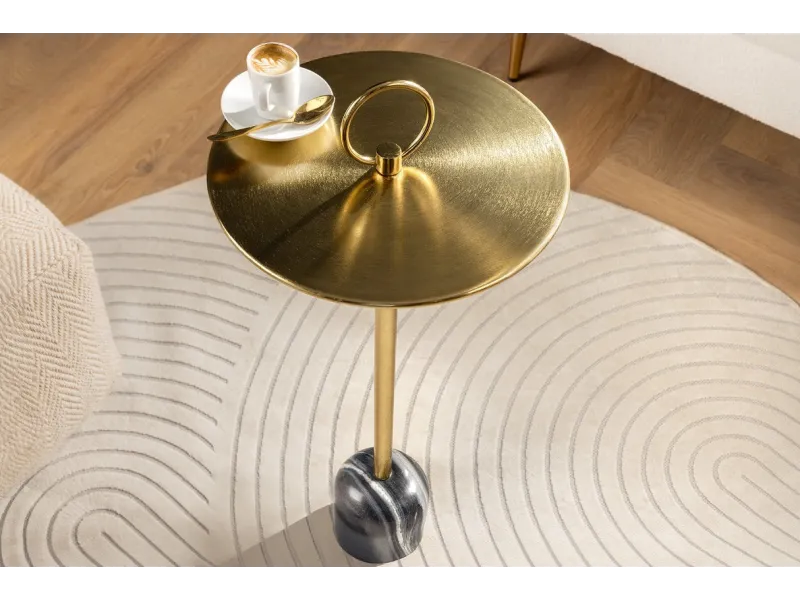 Table d'appoint-tabouret design vintage coloris naturel en bois mas...